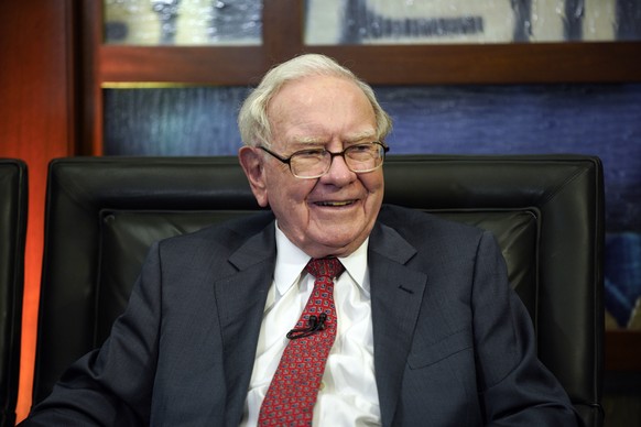 FILE - In this May 7, 2018, photo, Berkshire Hathaway Chairman and CEO Warren Buffett smiles during an interview in Omaha, Neb., with Liz Claman on Fox Business Network&#039;s &quot;Countdown to the C ...