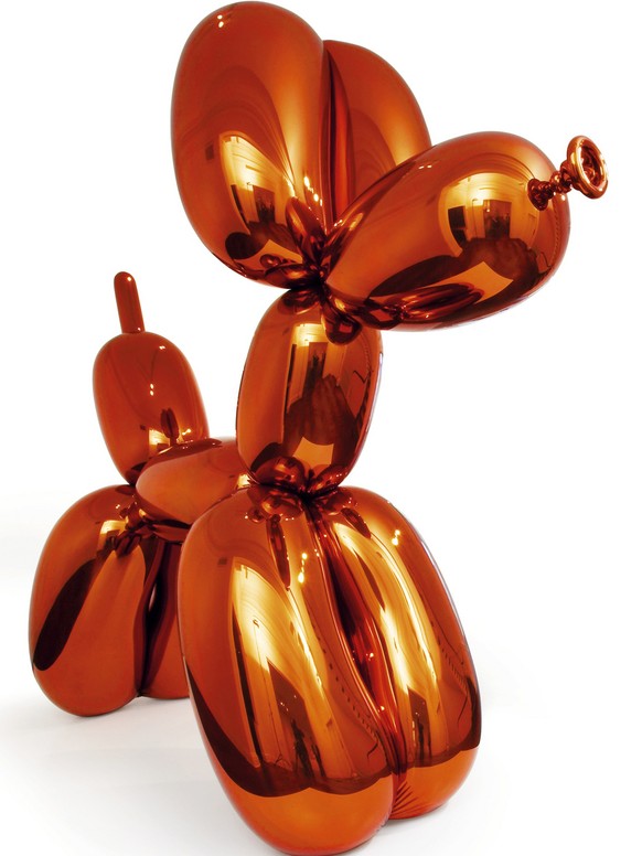 This image provided by Christie&#039;s auction house, Monday, Nov. 4, 2013 is of &quot;Balloon Dog (Orange)&quot; by Jeff Koons. The work is scheduled for auction at Christie&#039;s on Nov. 12, 2013,  ...