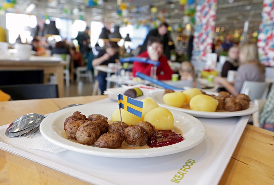 epa06937501 (FILE) - Meatball dish of a Ikea food store inside their furniture store at the Mega shopping centre, Moscow, Russia, 09 March 2013 (reissued 09 August 2018). IKEA on 09 August 2018 opened ...