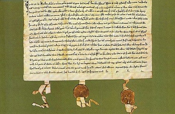 Der Bundesbrief von 1291, der das Datum des 1. Augustes für die Gründung der Schweiz angibt.