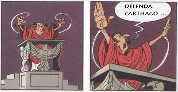 Natürlich finden wir die Anspielung auf Cato den Älteren auch bei «Asterix».