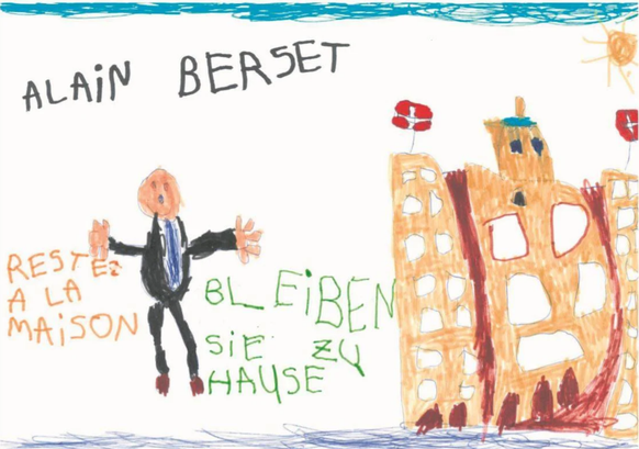 Eine Kinderzeichnung für Alain Berset.