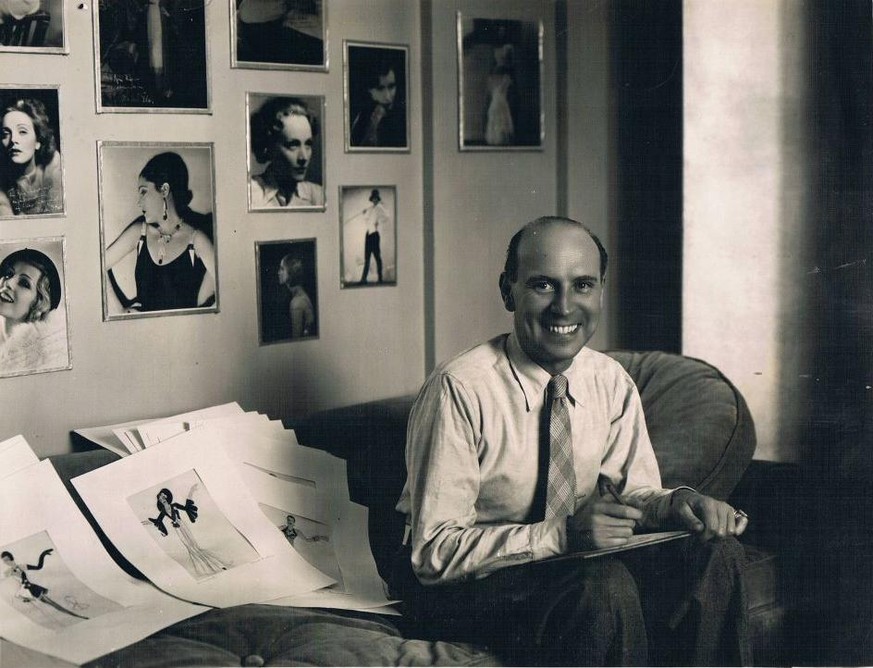René Hubert in seinem Atelier bei Paramount Pictures, 1932.