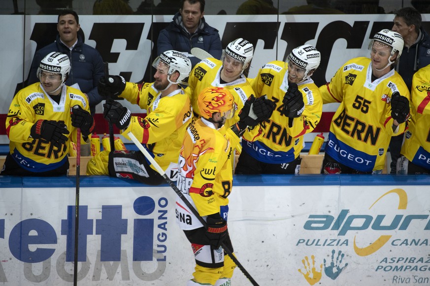 XY, lefBern&#039;s player Top Score Dustin Jeffrey during the preliminary round game of National League A (NLA) Swiss Championship 2020/21 between HC AmbriPiotta and SC Bern Servette at the ice stadiu ...