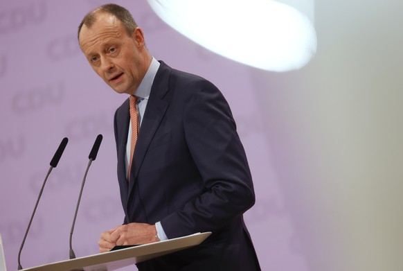 CDU politician Friedrich Merz, candidate for leader of the Christian Democratic Union (CDU), delivers his speech on the second day of the party&#039;s 33rd congress held online because of the coronavi ...