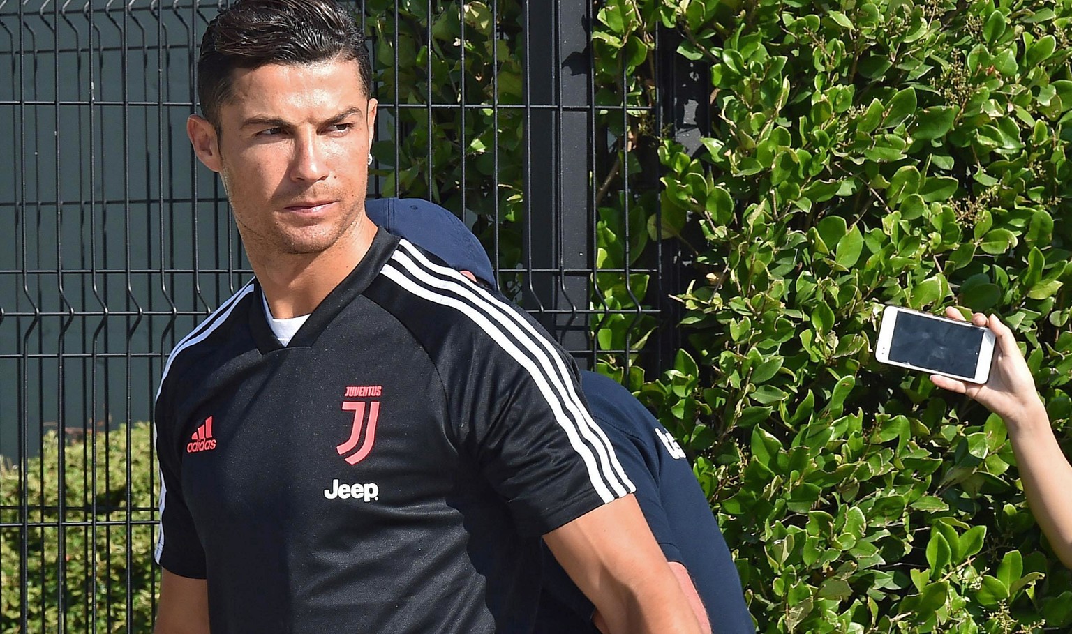 epa07722283 (FILE) - Juventus soccer player Cristiano Ronaldo arrives at to undergo medical pre-season tests in Turin, Italy, 13 July 2019 (reissued 17 July 2019). Italian football club Juventus on 16 ...