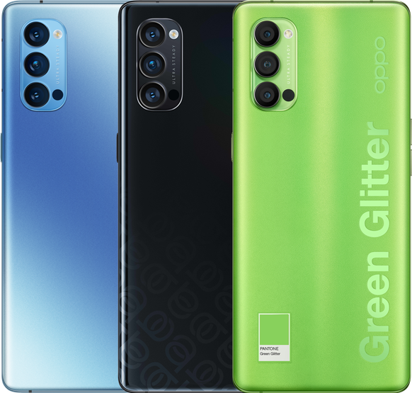 Nebst den beiden Standardfarben Galactic Blue und Space Black gibt es das Handy in limitierter Auflage auch in Green Glitter.