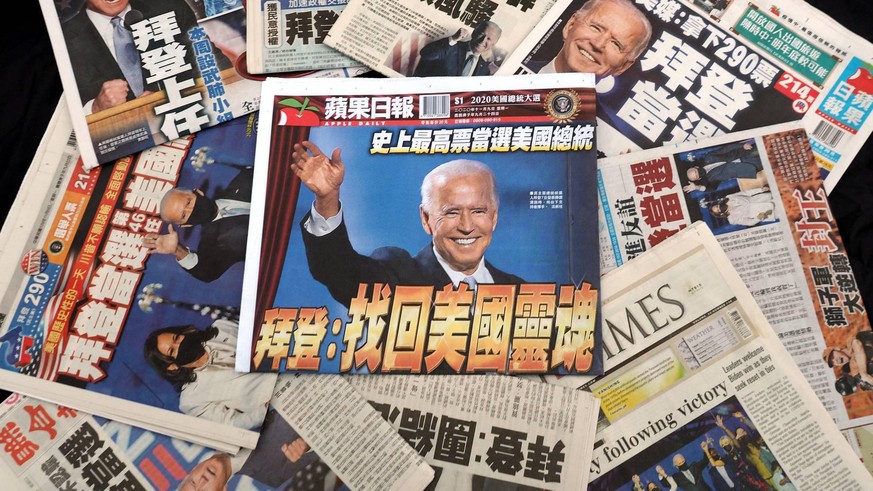 Taiwans Zeitungen feiern den Biden-Sieg. Doch nicht überall ist die Euphorie gleich gross.