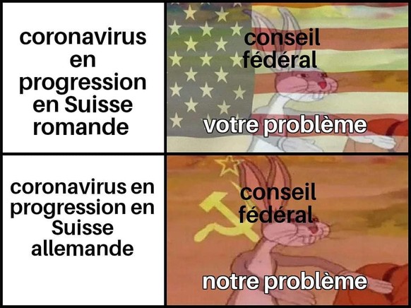 Coronavirus-Meme aus der Romandie. 
lambdalaisan
Il faut être solitaire... Euh non, solidaire!
https://www.instagram.com/p/CIk6U1wrB6G/