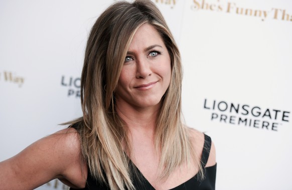 Actress Jennifer Aniston arrives at the Los Angeles premiere of &quot;She&#039;s Funny That Way&quot; at the Harmony Gold theater on Wednesday, Aug. 19, 2015. (Photo by Richard Shotwell/Invision/AP)