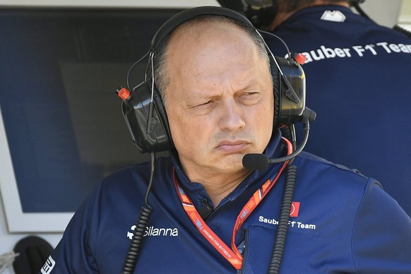 New French boss of Sauber F1 Team Frederic Vasseur is pictured during the first practice session at the Hungaroring racetrack in Mogyorod, northeast of Budapest, Hungary, Friday July 28, 2017. The Hun ...
