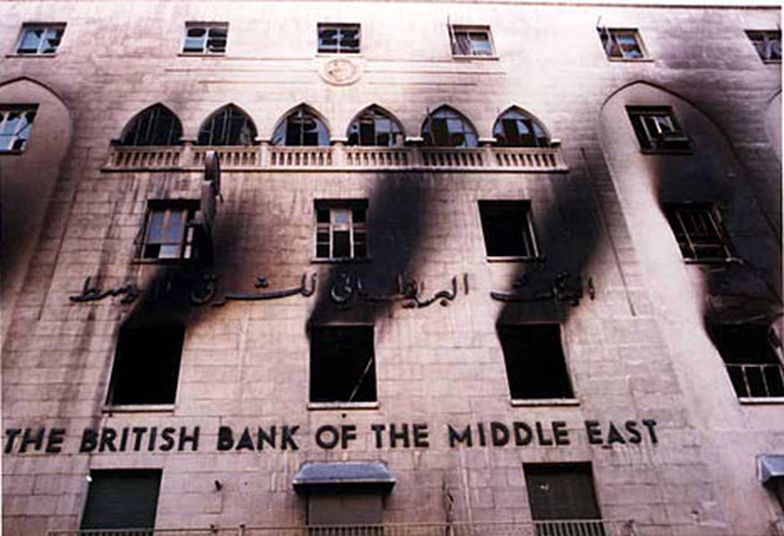British Bank Of The Middle East in Beirut, Libanon, Überfall 1976