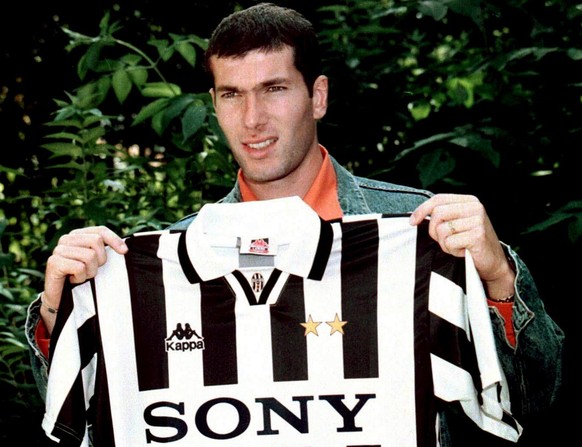 A photograph dated 03 July 1996 showing French soccer player Zinedine Zidane as he shows the jersey of Juventus FC during his presentation in Turin. Zidane announced on Tuesday 25 April 2006 during an ...