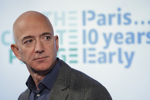 FILE - In this Sept. 19, 2019, file photo, Amazon CEO Jeff Bezos speaks during his news conference at the National Press Club in Washington. Amazon said Tuesday, Feb. 2, 2021, that Bezos is stepping d ...