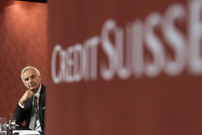 CAPTION CORRECTION - POSITION OF URS ROHNER - Urs Rohner, Chairman of the Board of Directors of Swiss Bank Credit Suisse, participates in a panel session during the Swiss International Finance Forum,  ...