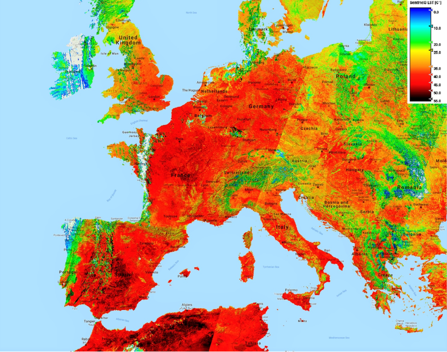 Die Temperaturen in Europa von vergangenem Donnerstag.