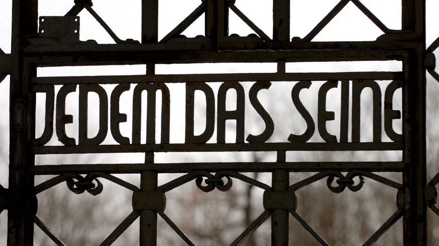 The gate of the former Nazi concentration camp in Buchenwald near Weimar pictured earlier this week on 05 April 2005.Survivors of the Buchenwald concentration camp arrived here on Saturday, 09 April 2 ...
