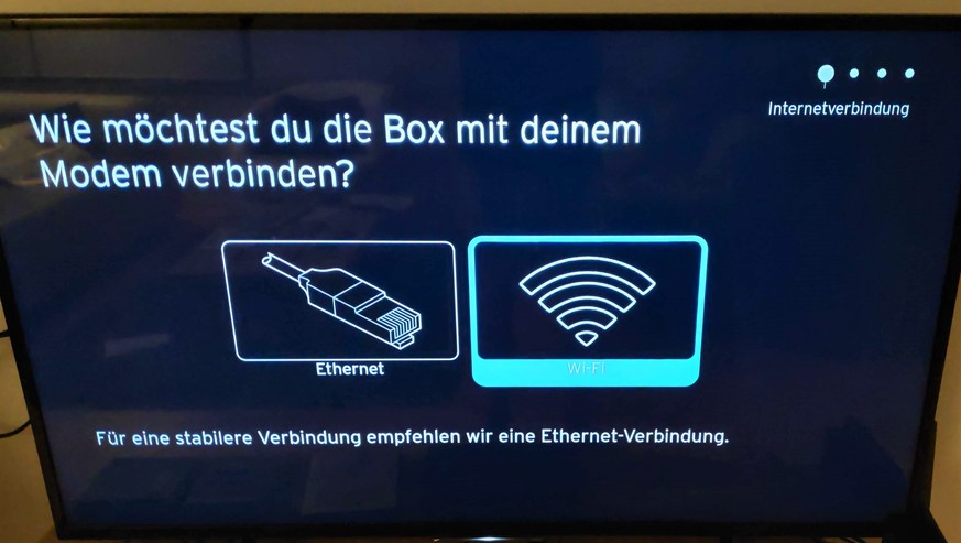 Die TV Box lässt sich mit jedem beliebigen Router verbinden.