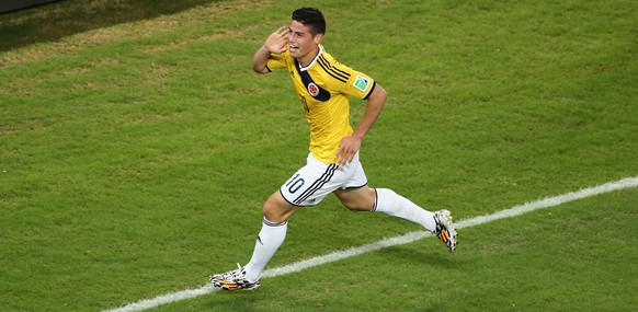 James Rodriguez, der Torschütze zum 4:1 gegen Japan, ist der Star der Kolumbianer.
