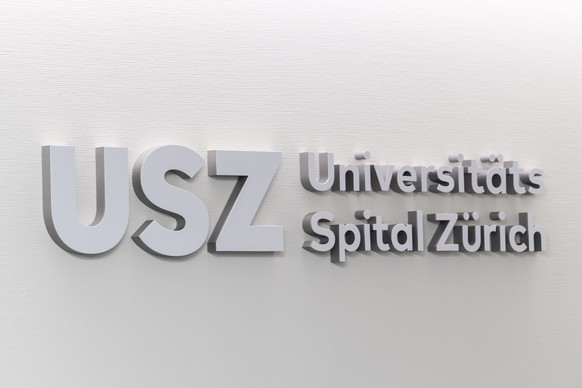 Das Logo des Universitaetsspitals Zuerich (USZ) alaesslich der Praesentation einer der groessten und modernsten Brandverletztenstationen Europas und der neuen Station fuer Stamm- und Immunzelltherapie ...
