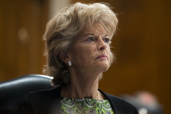 FILE - In this June 23, 2020, file photo Sen. Lisa Murkowski, R-Alaska, listens during a Senate Health, Education, Labor, and Pensions Committee hearing to examine COVID-19 on Capitol Hill in Washingt ...
