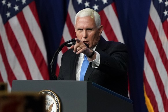 Vice President Mike Pence speaks during the first day of the Republican National Convention, Monday, Aug. 24, 2020, in Charlotte, N.C. (AP Photo/Chris Carlson)