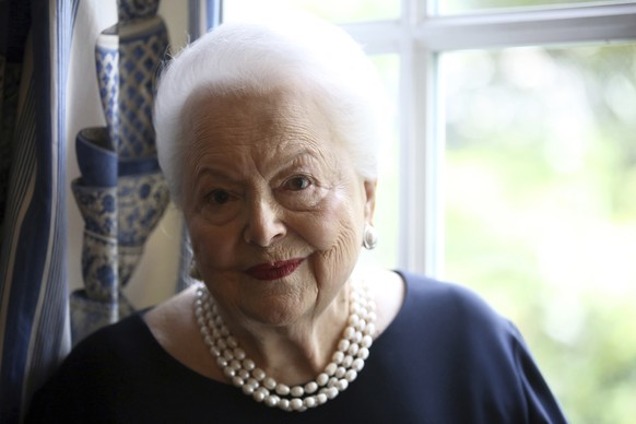 FILE - In this June 18, 2016, file photo, U.S. actress Olivia de Havilland poses during an Associated Press interview, in Paris. The Supreme Court is declining to revive a lawsuit by Olivia de Havilla ...
