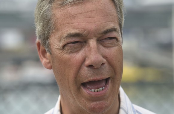 Leader of the Brexit Party Nigel Farage arrives at Dover port, where people thought to be migrants have previously been brought ashore by Border Force officers following a number of small boat inciden ...