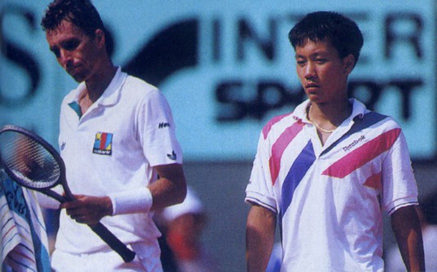 Ivan Lendl würdigt Chang während der Partie keines Blickes.