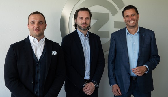 Das neue GC-Management: Generalsekretär Haas (l.), Geschäftsführer Berisha (m.) und Medienchef Fetscherin.