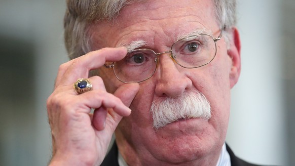 epa08493532 (FILE) - US National Security Advisor John Bolton speaks to media at the Palace of Independence in Minsk, Belaru, 29 August 2019 (reissued 18 June 2020). According to media reports, the US ...
