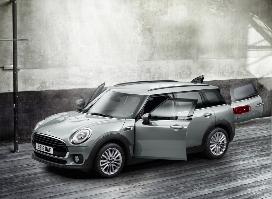 This undated photo provided by Mini USA shows the 2016 Mini Cooper Clubman. The wagon is stylishly redesigned as the biggest Mini ever and has new features, including optional upholstery that looks li ...