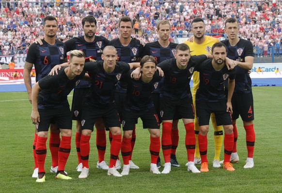 FILE - In this Friday, June 8, 2018 file photo, Croatia squad pose ahead of a friendly soccer match between Croatia and Senegal in Osijek, Croatia. Delaying the European Championship by a year has hel ...