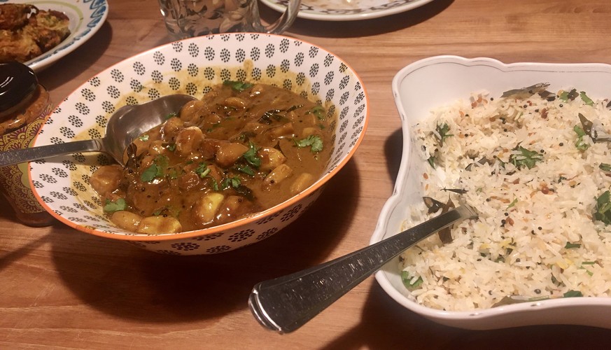 100 garlic clove curry Meera Sodha knoblauchzehen kochen essen food pakoras reis indien