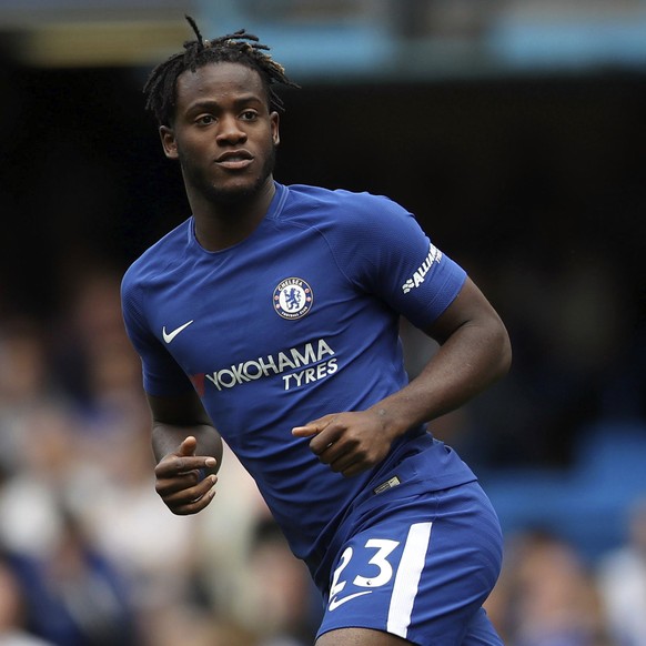 FILE - In this Aug. 12, 2017 file photo, Chelsea&#039;s Michy Batshuayi in action. Chelsea striker Michy Batshuayi has joined Valencia on a season-long loan it was reported on Friday, Aug. 10, 2018. T ...