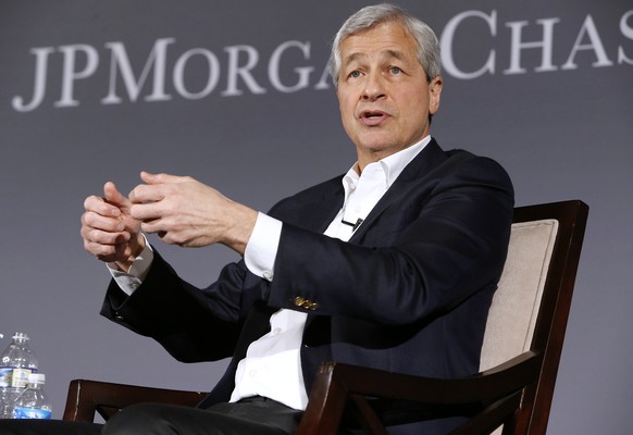 FILE - In this April 4, 2017 file photo, Jamie Dimon, Chairman and CEO of JPMorgan Chase, discusses his Annual Letter to Shareholders at the Chamber of Commerce of the United States of America in Wash ...