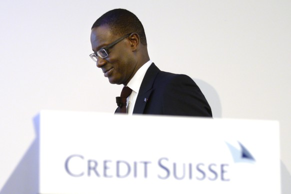 Tidjane Thiam, CEO of Swiss bank Credit Suisse, during a press conference in Zurich, Switzerland, Wednesday, October 21, 2015. Credit Suisse CEO Tidjane Thiam hinted at a wave of job cuts at the Swiss ...