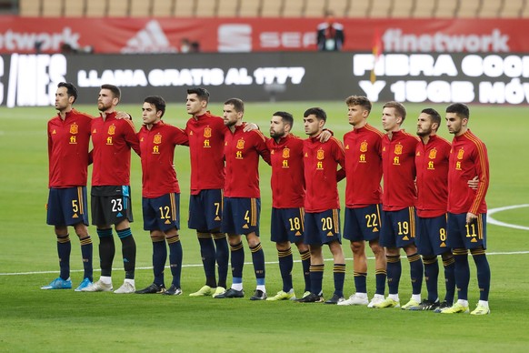 Spain team group, Mannschaftsbild, Totale line-up ESP, MARCH 31, 2021 - Football / Soccer : 2022 FIFA World Cup, WM, Weltmeisterschaft, Fussball European Qualifying round Group B Matchday 3 between Sp ...