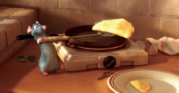 This image, provided by Disney, the character Remy makes omelettes in the new animated film &quot;Ratatouille,&quot; a Disney Pixar production. (AP Photo/Disney) **NO SALES**