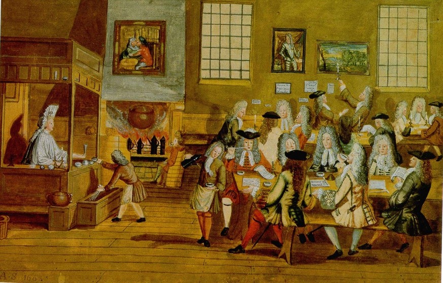 Kaffeehaus in London, 17. Jahrhundert