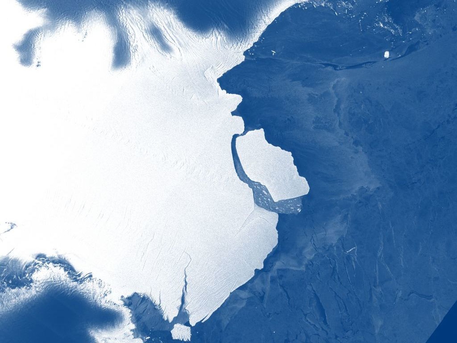 Ein Eisberg mit einer Fläche von rund 1600 Quadratkilometern ist vom Amery-Schelfeis in der Antarktis abgebrochen.
